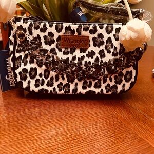 Wrangler Black and White Animal Print Clutch